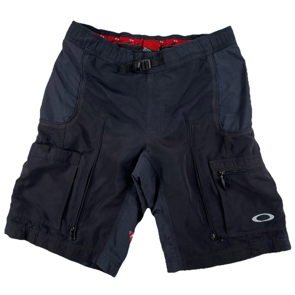 Vintage Oakley Mountain Bike Shorts Men's Medium Black Padded Zipper Pockets